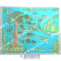 中式祥云松鹤精雕图（ZSZW-393）