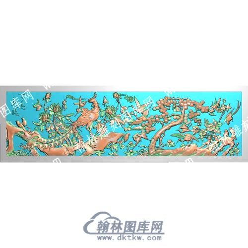 中式百鸟朝凤花鸟凤凰松树精雕图（ZSZW-688）