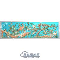 中式百鸟朝凤花鸟凤凰松树精雕图（ZSZW-688）
