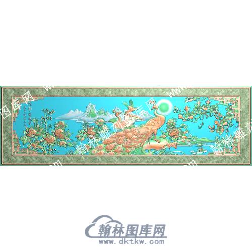 中式花孔雀精雕图（ZSDW-520）