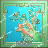 中式菊花鸟精雕图（ZSZW-708）