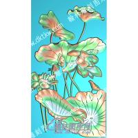 中式荷花荷叶莲蓬精雕图（ZSZW-163）