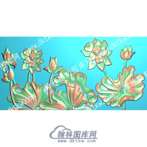 中式荷叶莲花精雕图（ZSZW-260）