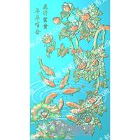 中式花开富贵年年有余牡丹鲤鱼莲蓬荷花精雕图（ZSZW-159）