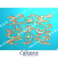 仿古朱雀白虎玄武青龙祥云精雕图（ZSDW-476）