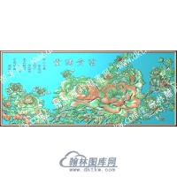 中式富贵满园牡丹精雕图（ZSZW-302）