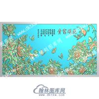 中式花开富贵蝴蝶牡丹精雕图（ZSZW-272）