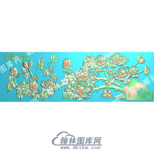 中式花开富贵蝴蝶牡丹精雕图（ZSZW-336）