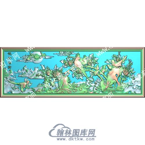中式花开富贵牡丹花鸟精雕图（ZSZW-268）