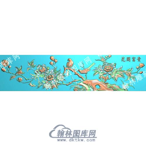 中式花开富贵牡丹花鸟精雕图（ZSZW-301）