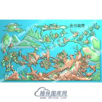 中式金玉满堂牡丹花鸟精雕图（ZSZW-269）