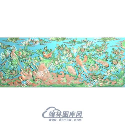 中式锦鸡牡丹花鸟精雕图（ZSZW-349）
