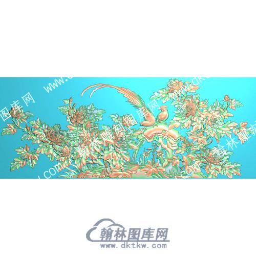 中式牡丹花鸟精雕图（ZSZW-276）
