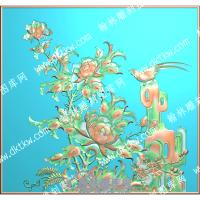 中式牡丹花鸟精雕图（ZSZW-351）