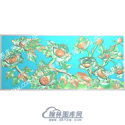 中式牡丹花鸟精雕图（ZSZW-357）
