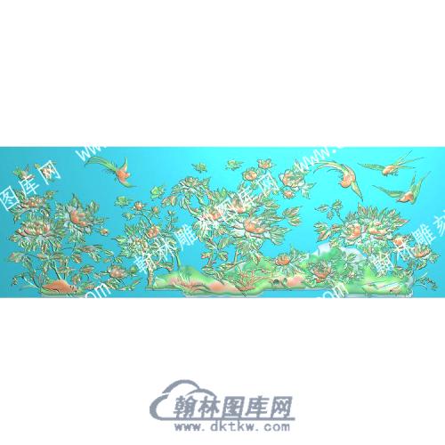 中式牡丹花鸟精雕图（ZSZW-363）