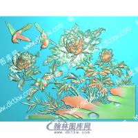 中式牡丹花鸟精雕图（ZSZW-367）