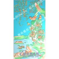 中式牡丹花鸟鸳鸯精雕图（ZSZW-295）