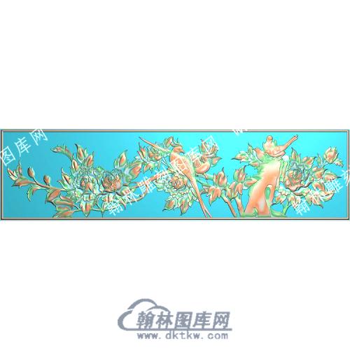 中式牡丹锦鸡精雕图（ZSZW-325）