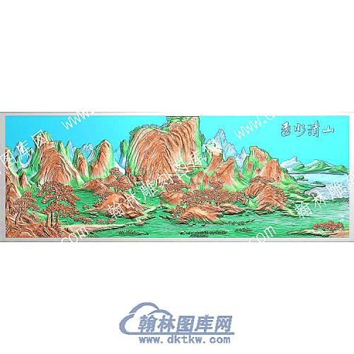 山清水秀山枫树桥山水建筑精雕图（ZSSS-089）