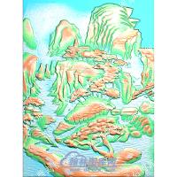 松树山庭院山水建筑精雕图（ZSSS-073）