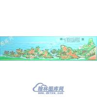 松树山小桥庭院山水建筑精雕图（ZSSS-095）