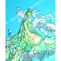 美女荷叶莲花精雕图（ZSRW-164）