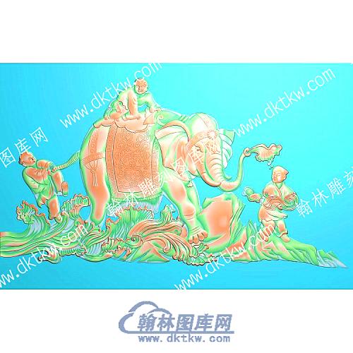 童子骑象精雕图（ZSRW-179）