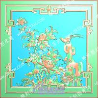 花鸟回纹框精雕图（ZSZW-770）