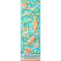 寿祥云花篮花瓶葡萄博古精雕图（ZSBG-096）