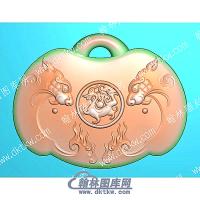 挂件长命锁精雕图（GCMS-013）
