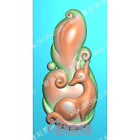 挂件狐狸精雕图（GJDW-018）