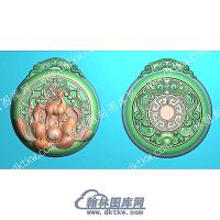 挂件梅花鹿精雕图（GJDW-050）