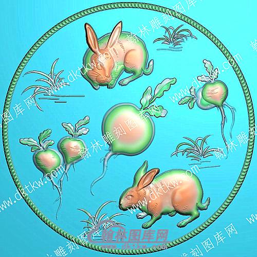 挂件兔子精雕图（GJDW-069）