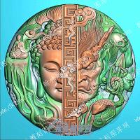 挂件佛像佛魔一念之间精雕图（GJFX-007）