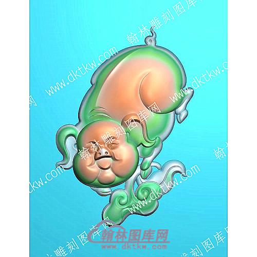 中式猪猪精雕图（ZSDW-612）