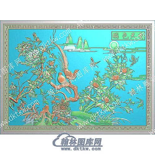 中式国色天香精雕图（ZSZW-799）