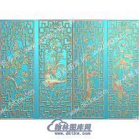 中式梅兰竹菊挂屏精雕图（ZSZW-808）