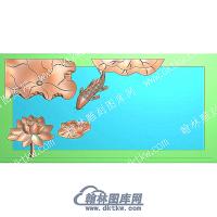 行业荷叶鱼莲花茶盘精雕图（HYCP-082）