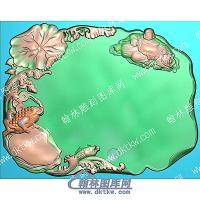 行业弥勒佛荷叶金蟾铜钱鱼精雕图（HYCP-087）