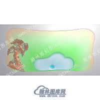 行业松树茶盘精雕图（HYCP-090）