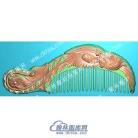 行业凤凰梳子精雕图（HYSZ-010）