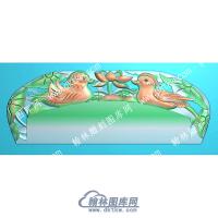行业鸳鸯荷花梳子精雕图（HYSZ-020）