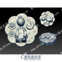 月兔月饼综合立体圆雕图（YDZH-132）