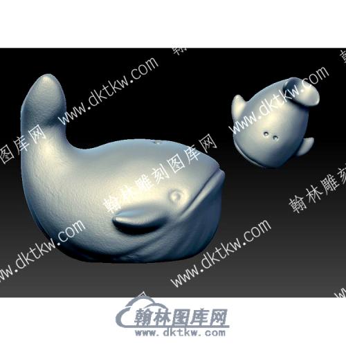 鲸鱼卡通立体圆雕图（YDKT-136）