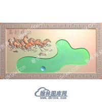 马到成功行业茶盘精雕图（HYCP-112）