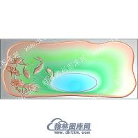 荷花 鲤鱼行业茶盘精雕图（HYCP-124）