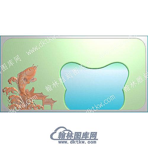 鲤鱼跃龙门行业茶盘精雕图（HYCP-154）