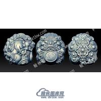 貔貅球动物立体圆雕图（HDDW-0023）