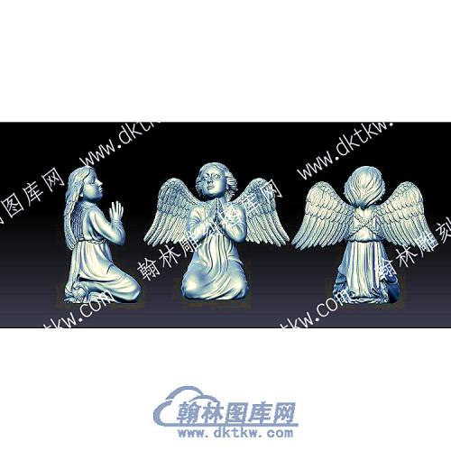 祈祷天使人物立体圆雕图（YDRW-167）